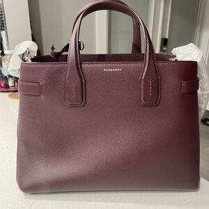 Burberry Burgundy Leather Tote